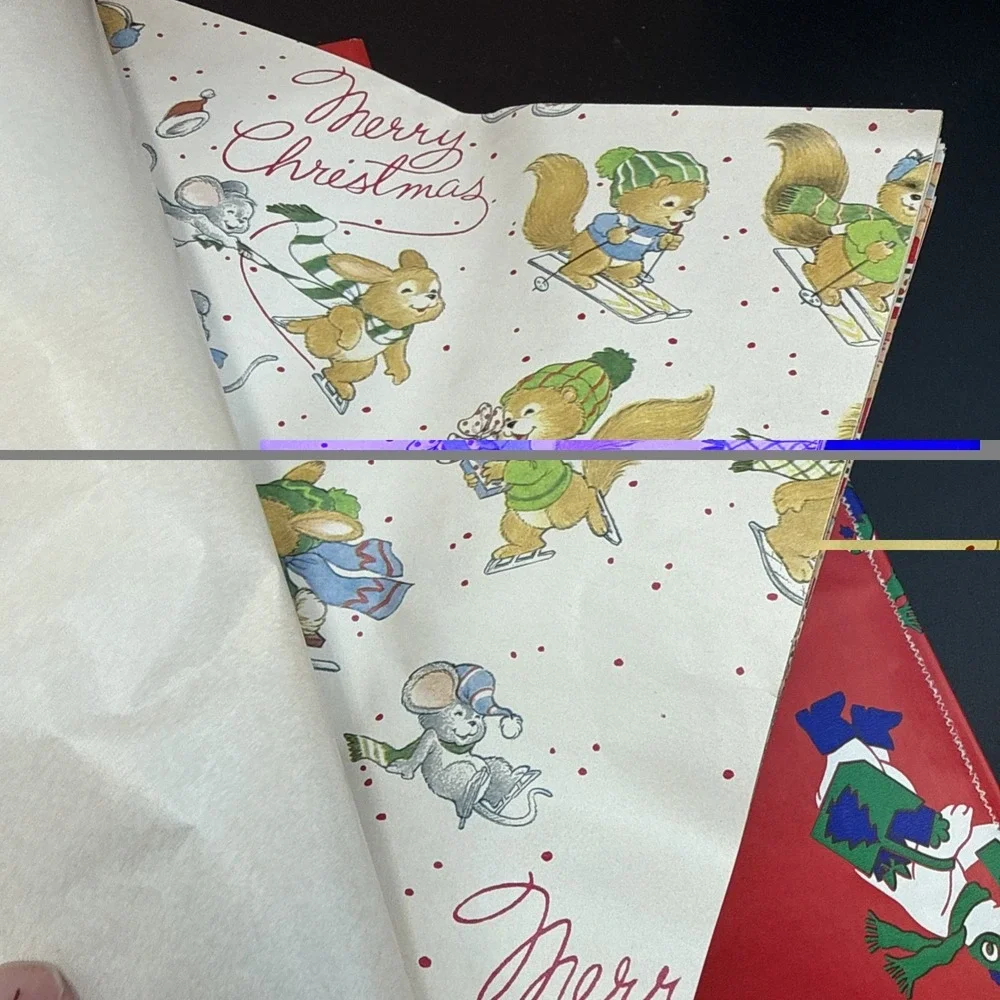 Vintage 1986 Artfaire Toy Wrapping Paper‎ Kit Paper And Bows